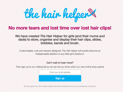 The Hair Helper Holding Page